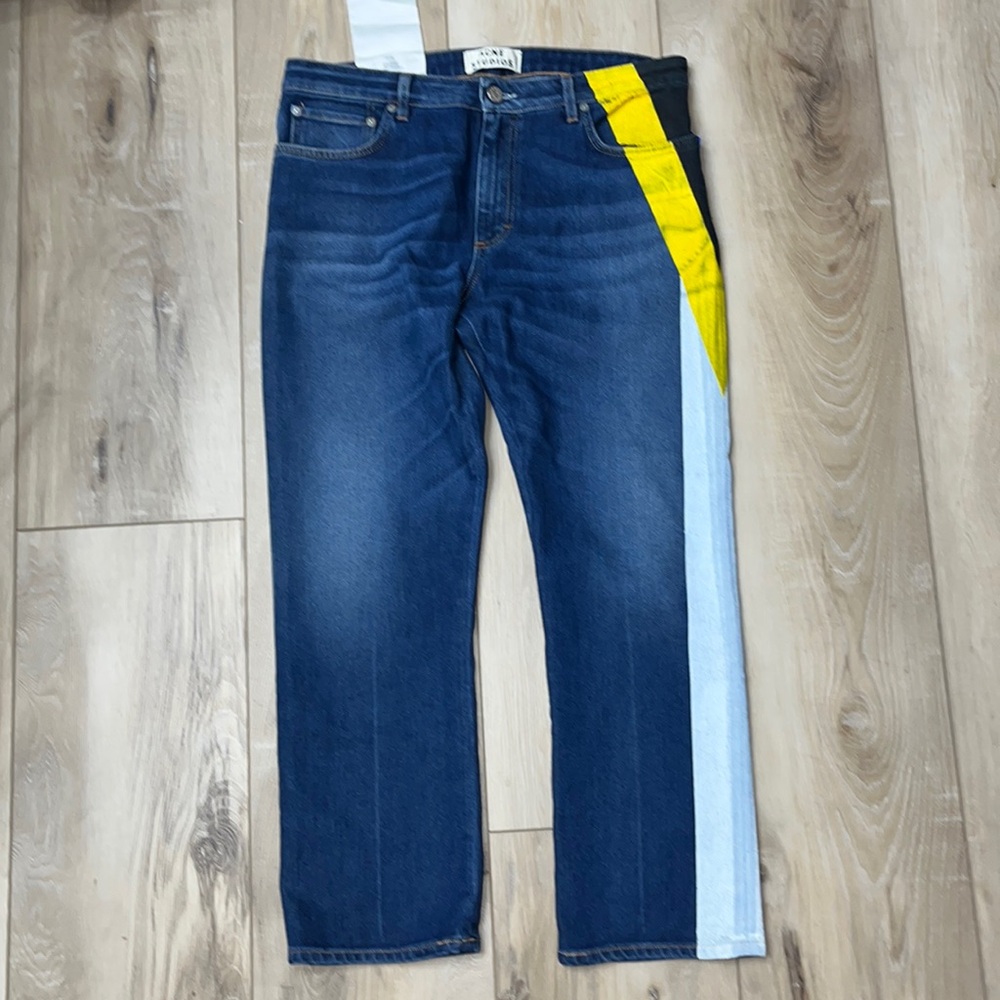 Acne Studios Denim Pop Jeans flag print boyfriend